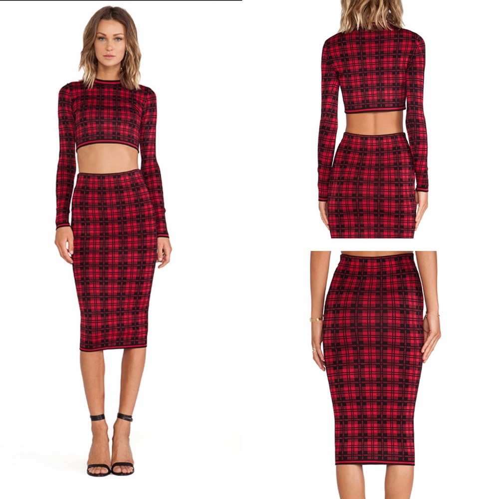 Torn by Ronny Kobo Skirt Set in London Plaid